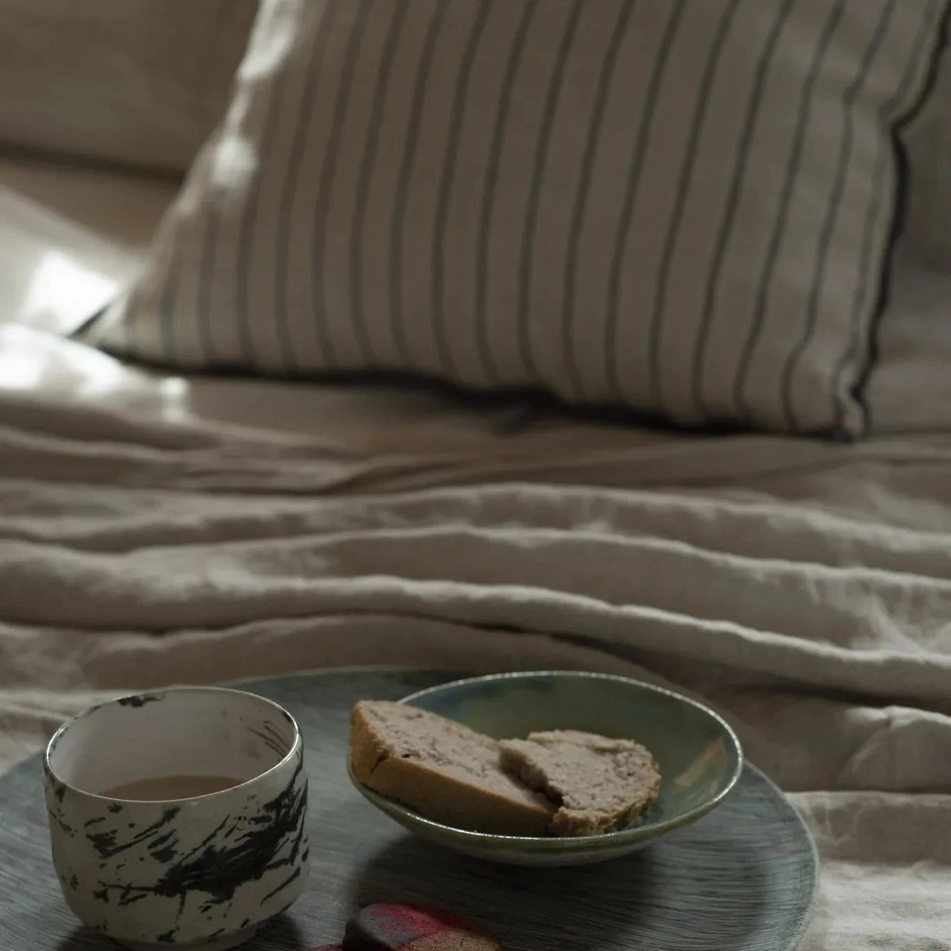 Marcel cushion cover invisible zip linen stripe kO Store