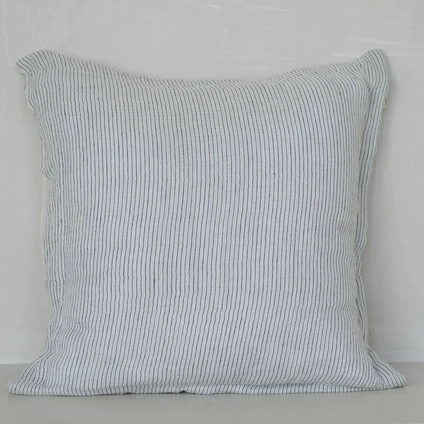 Pisco linen cushion cover woven stripe flap closure 60x60 cm kO Store