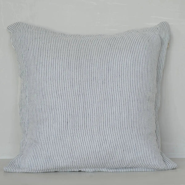 Pisco linen cushion cover woven stripe flap closure 60x60 cm kO Store