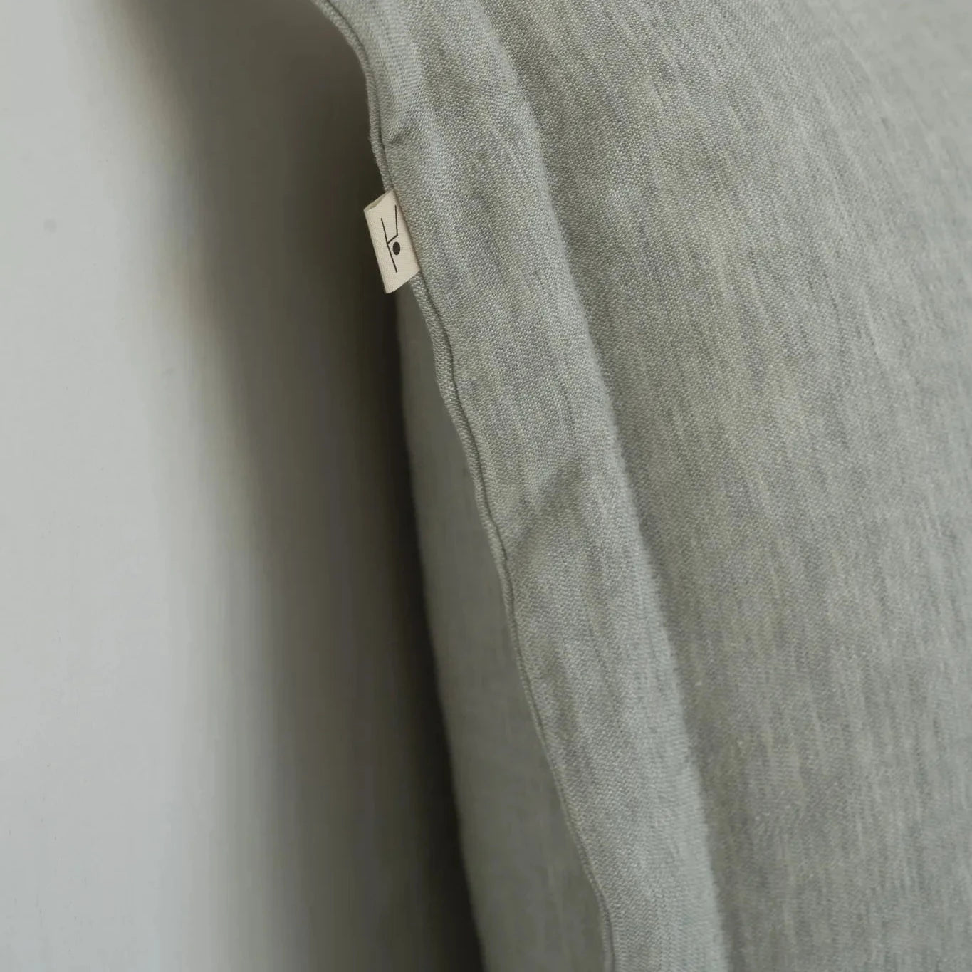 Marlene sage grey cushion cover detail texture natural linen
