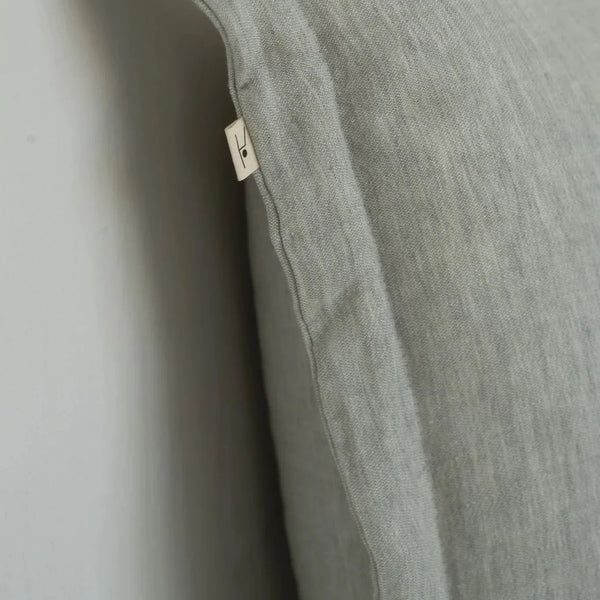 Marlene sage grey cushion cover detail texture natural linen