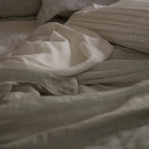 Linas reversible throw sage grey side linen textile
