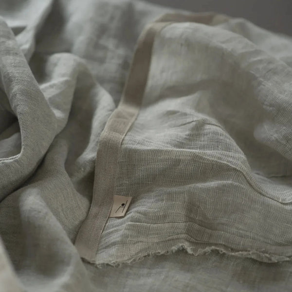 Linas linen throw detail texture natural 100% linen