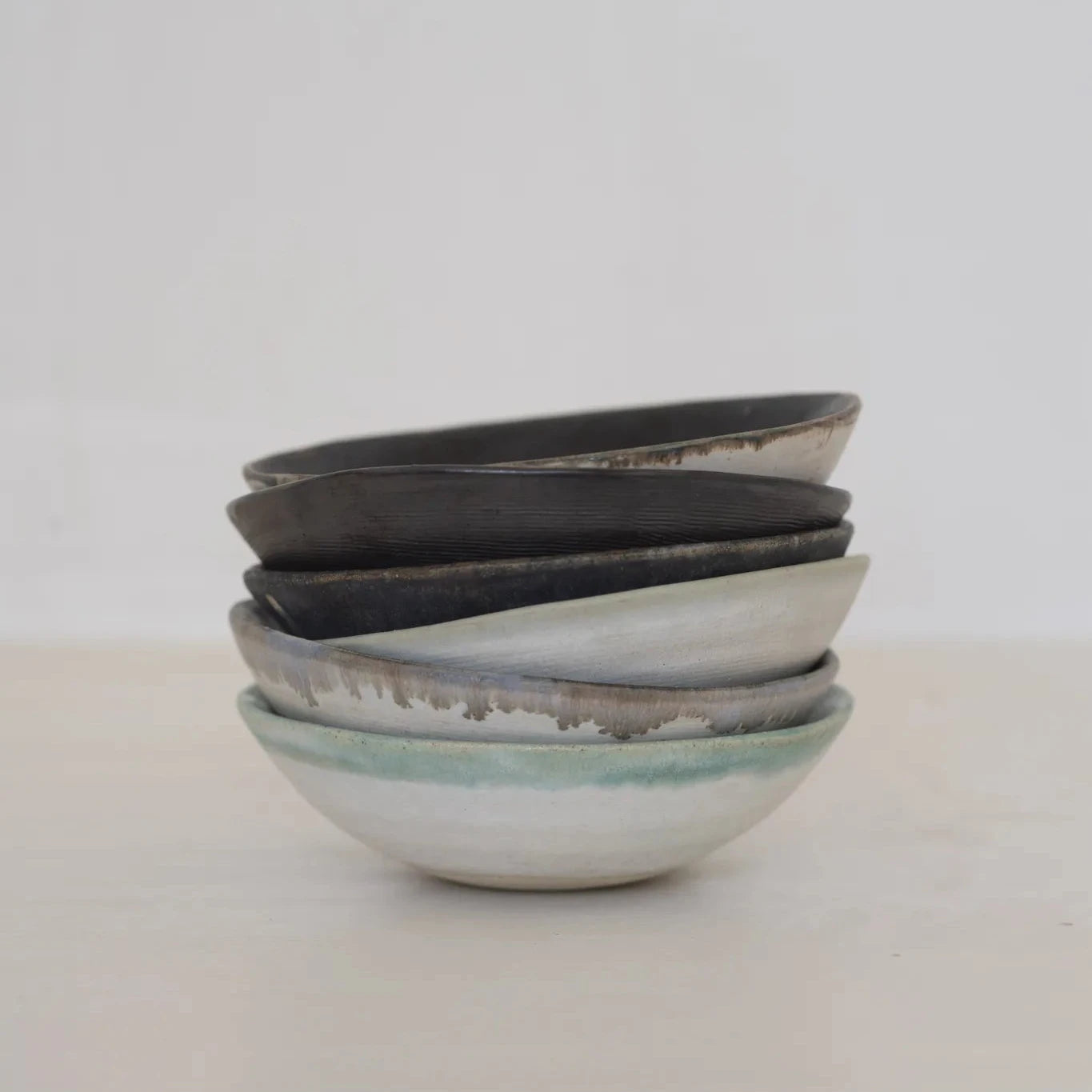 XII celadon bowl exterior texture hand-thrown stoneware