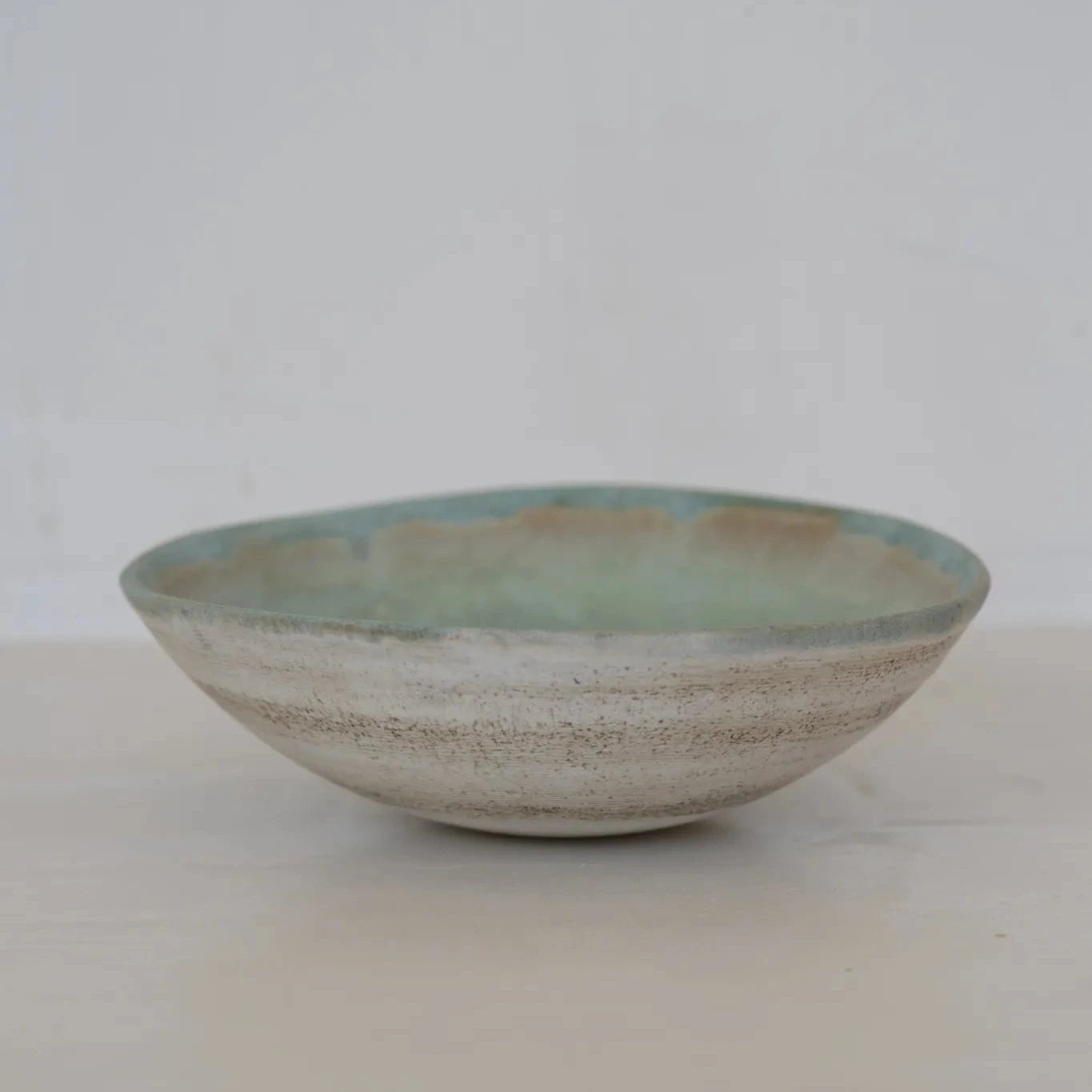 XII hand-thrown stoneware celadon bowl W20cm Carme Balada