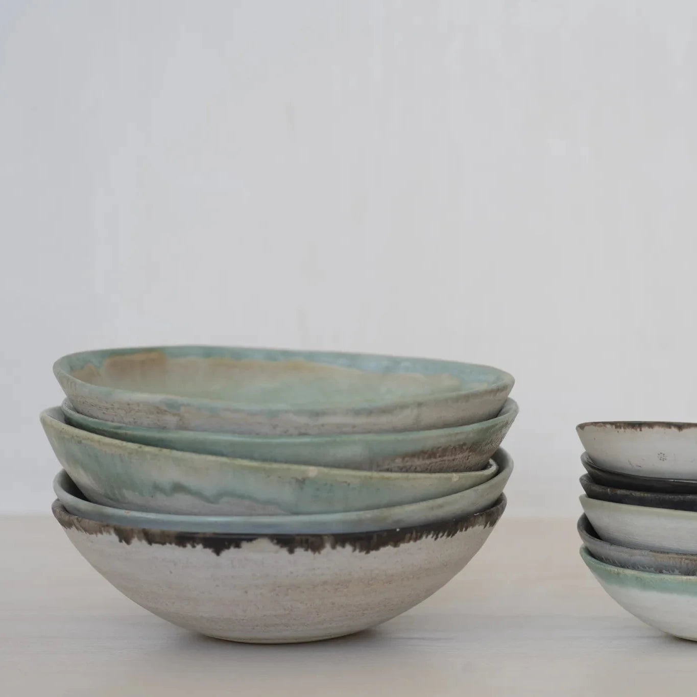 XII celadon bowl side detail hand-glazed Carme Balada