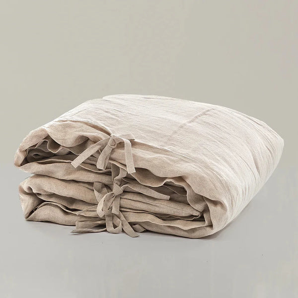 Linen duvet cover styled bedroom natural kO Store