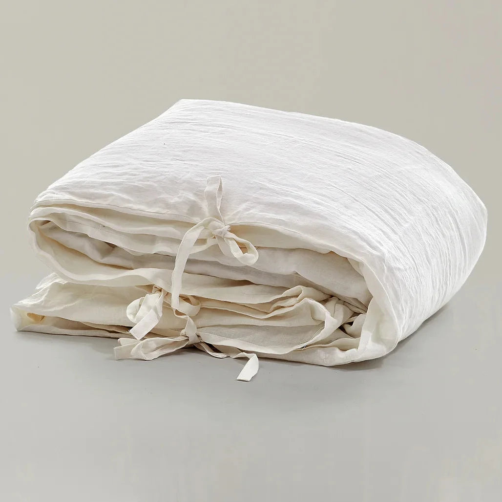 Linen duvet cover white natural textile kO Store Barcelona