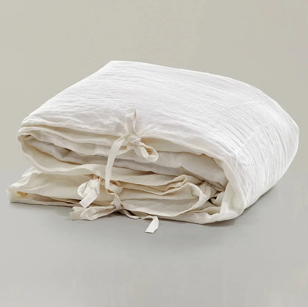 Linen duvet cover white natural textile kO Store Barcelona