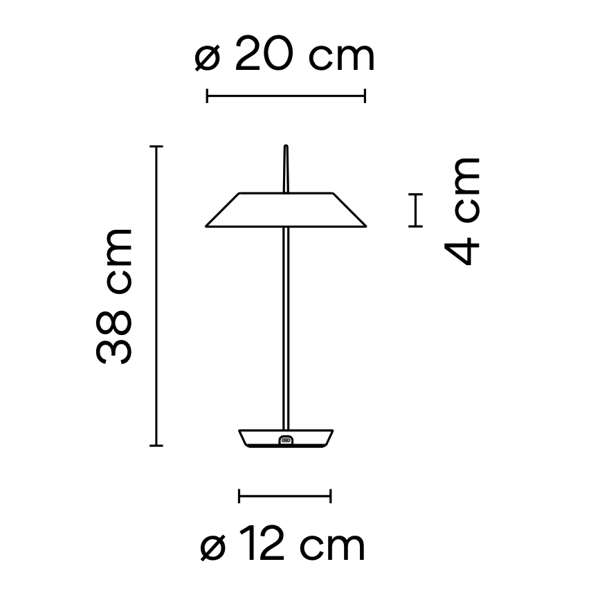 Vibia Mayfair Mini lamp dimensions technical drawing