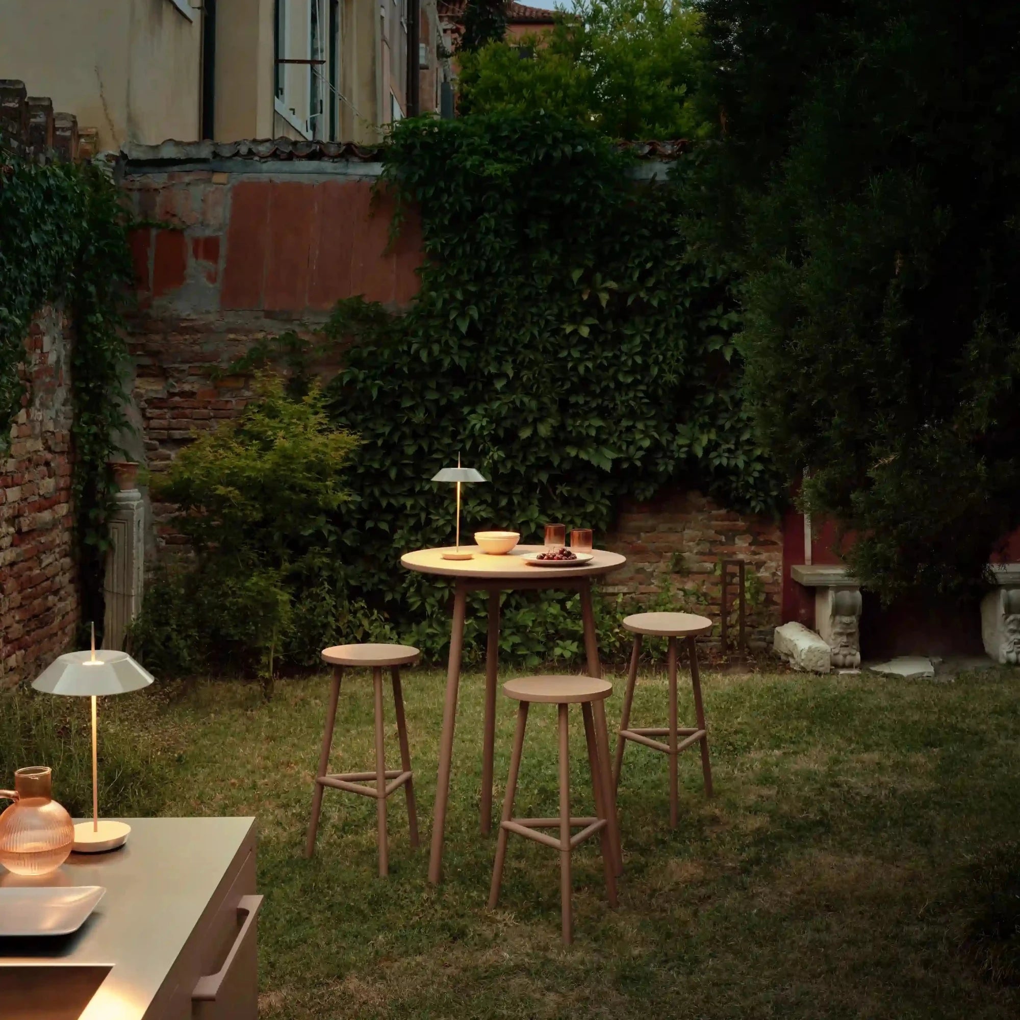 Vibia Mayfair Mini outdoor table lamp garden styled